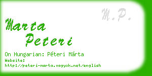 marta peteri business card